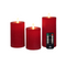 Anna's Collection - Stompkaars ribbel wax led bewegende vlam met afstandsbediening set van 3 d7.5...