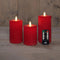 Anna's Collection - Stompkaars ribbel wax led bewegende vlam met afstandsbediening set van 3 d7.5...