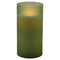 Magic Flame - LED kaars wax in groen mat glas 15cm