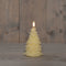 Anna's Collection - Kaars kerstboom wax led 3d vlam op batterij met timer d8.5h15 cm ivoor