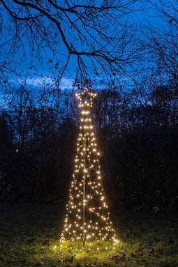 Anna's Collection - Boom met ster op paal 236led flash classic warm ip44 trafo met timer d70h200 cm