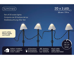 Lumineo - LED stake light l380h20 cm zwrt/wwt kerst