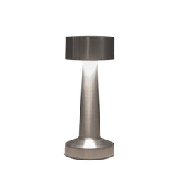 Anna's Collection - Draadloze tafellamp warm wit dimbaar led inclusief usb kabel 21x9 cm zilver