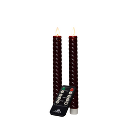 Anna's Collection - Dinerkaars swirl wax led bewegende vlam met afstandsbediening 2 stuks h23 cm...