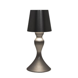 Anna's Collection - Draadloze tafellamp warm wit dimbaar led inclusief usb kabel 26x11 cm antraciet
