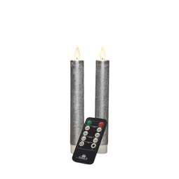 Anna's Collection - Dinerkaars wax led bewegende vlam op batterij met afstandsbediening 2 stuks h...