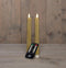 Anna's Collection - Dinerkaars ribbel wax led bewegende vlam op batterij met afstandsbediening 2...