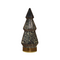 Anna's Collection - Kerstboompje glas 10led op batterij met timer 23.5x10.5 cm metallic antraciet
