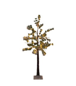Anna's Collection - Dennenboom met sneeuw 80led classic warm ip44 trafo 150 cm bruin