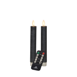Anna's Collection - Dinerkaars wax led bewegende vlam op batterij met afstandsbediening 2 stuks h...