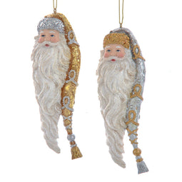 Kurt S. Adler - Ornament plastic santa hoofd l12cm goud