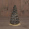Anna's Collection - Kerstboompje glas 10led op batterij met timer 18.5x9.5 cm metallic antraciet