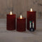 Anna's Collection - Stompkaars ribbel wax led bewegende vlam met afstandsbediening set van 3 d7.5...