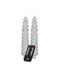 Anna's Collection - Dinerkaars kerstboom wax led 3d vlam op batterij met afstandsbediening 2 stuk...
