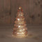 Anna's Collection - Kerstboompje glas 10led op batterij met timer 18.5x9.5 cm roze