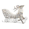 Kerstversiering DKD Home Decor Rendier en slee Wit vlechtwerk Rendier 75 x 20 x 53 cm