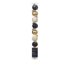 Decoris - Kerstbal glas d3 cm wolwit ass 9st kerst