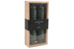 Countryfield - Kaars dia. 3,5 cm, hoogte: 15,5 cm Vela 2 stuks donkergroen