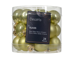 Decoris - Kerstbal glas d2.5 cm pstch ass 24st kerst