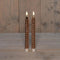 Anna's Collection - Dinerkaars swirl led 3d vlam met timer 2 stuks h25 cm koper