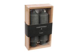 Countryfield - Kaars dia. 3,5 cm, hoogte: 12,5 cm Vela 2 stuks grijs