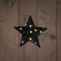 Anna's Collection - B.O.T. Star 20 cm Dark Glitter 6Led Warm White
