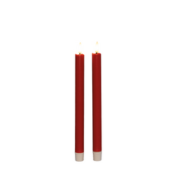 Anna's Collection - Dinerkaars led 3d vlam met timer 2 stuks h25 cm rood