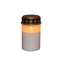 Anna's Collection - Grafverlichting led op batterij met timer 12x7 cm wit