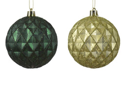 Decoris - Kerstbal kunststof d8 cm groen a2 kerst