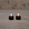 Anna's Collection - Theelicht wax led 3d vlam op batterij met timer 2 stuks d4h5 cm zwart
