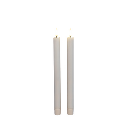 Anna's Collection - Dinerkaars led 3d vlam met timer 2 stuks h25 cm wit