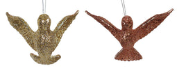 Kurt S. Adler - Ornament plastic roze goud vogel l16cm