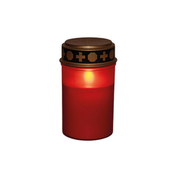 Anna's Collection - Grafverlichting led op batterij met timer 12x7 cm rood