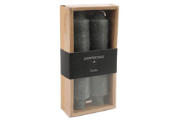 Set van 2 kaarsen Countryfield 15,5cm | Grijs