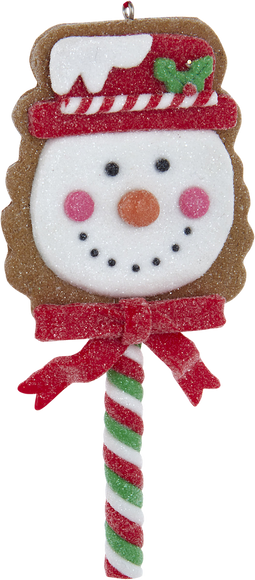 Kurt S. Adler - Ornament plastic koek op stokje l12cm