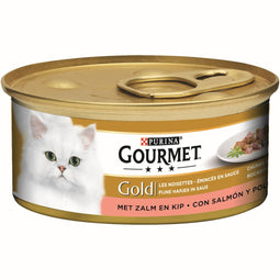 Gourmet - Gold fijne hapjes in saus met zalm en kip 85g kattenvoer
