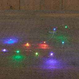 Anna's Collection - LED INDOOR ZILVERDRAAD 10L/1M LED RGB - 10CM AANLOOPSNOER INCL 2X CR2032/IP20