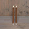 Anna's Collection - Dinerkaars ribbel led 3d vlam met timer 2 stuks h25 cm koper