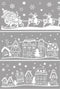 Anna's Collection - Raamsticker kersthuisjes en kerstman 3 assorti 49x23 cm wit