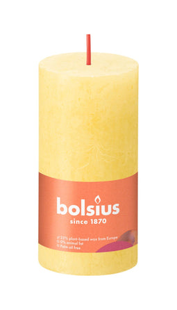 Bolsius - Rustiek stompkaars shine 100/50 sunny yellow