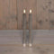 Anna's Collection - Dinerkaars ribbel led 3d vlam met timer 2 stuks h25 cm zilver