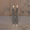 Anna's Collection - Dinerkaars swirl led 3d vlam met timer 2 stuks h25 cm zilver