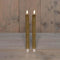 Anna's Collection - Dinerkaars ribbel led 3d vlam met timer 2 stuks h25 cm goud