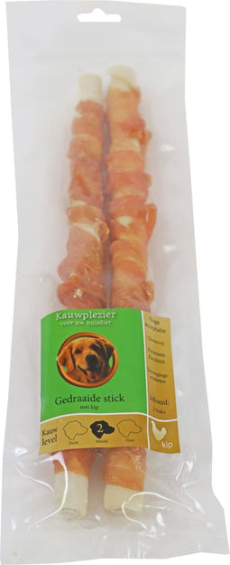 Gebr. de Boon - Natuurlijke snack zak a 2 gedraaide stick met kip 28 cm
