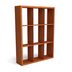Geroba - Egura cortenstaal houtopslag onderverdeling 9 vakken 1500x385x2000 mm