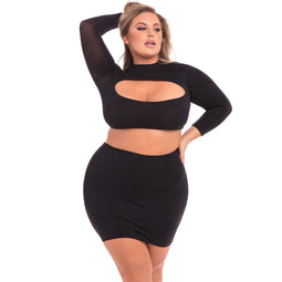 Ondergoed Set Pink Lipstick Zwart (3XL/4XL)