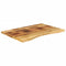Bureaublad met ronding 80x50x2,5 cm massief ruw mangohout