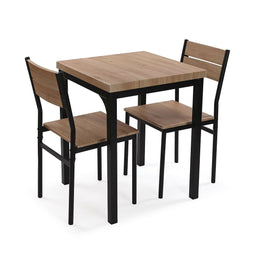 Tafel met twee stoelen Versa PVC Metaal Hout MDF 60 x 76 x 60 cm