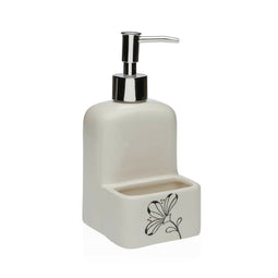 Zeepdispenser Versa Keramisch ABS Dolomite Blommor 9 x 18,5 x 8 cm