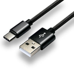 everActive USB-C kabel 1m - Zwart, gevlochten, ondersteuning voor snelladen, 3A - CBB-1CB